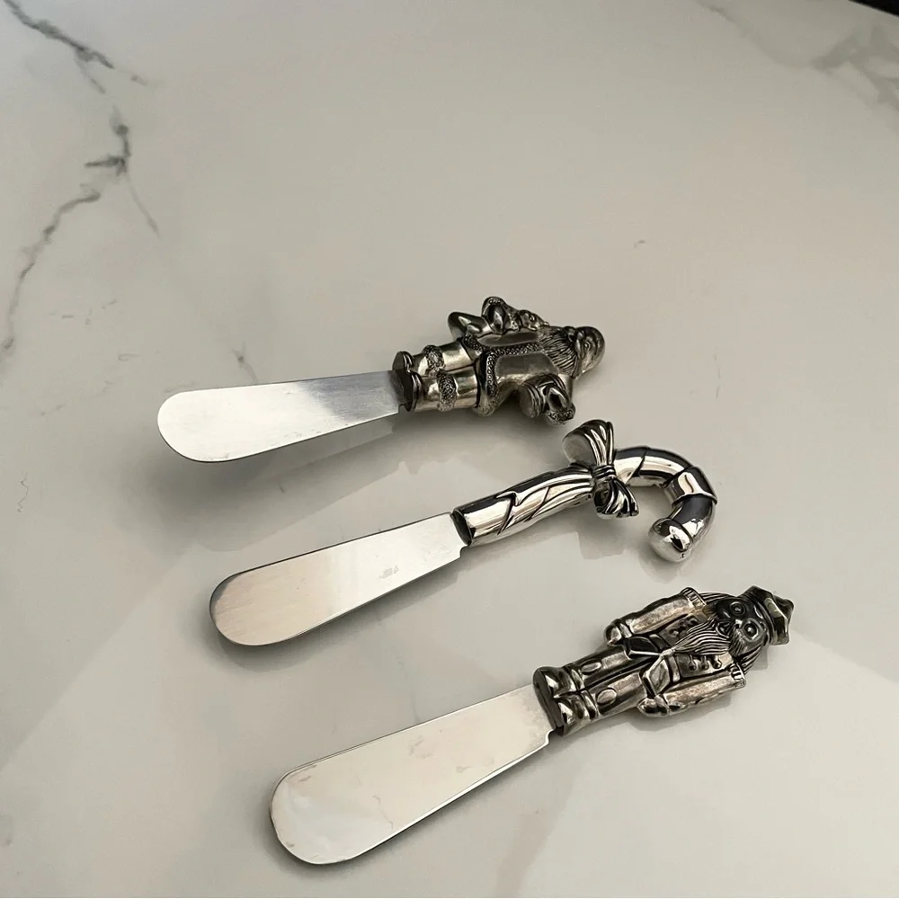SET of 3 Holiday Spreaders by Wallace Silversmiths